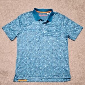 Robert Graham Teal Patterned Polo Shirt